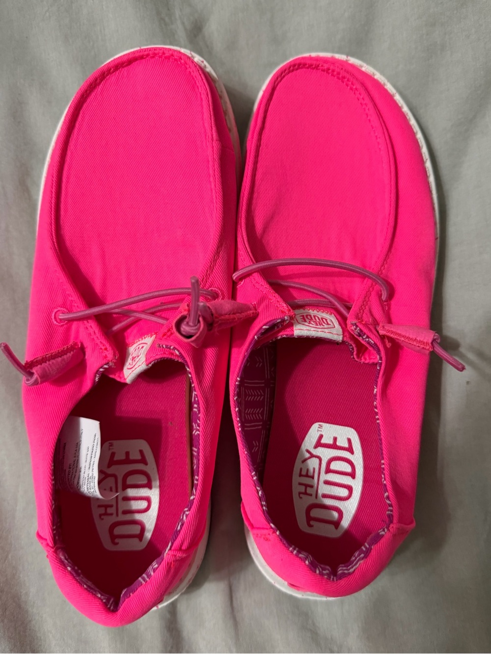 Hey Dude Wendy Stretch Canvas in Neon Pink Size 7